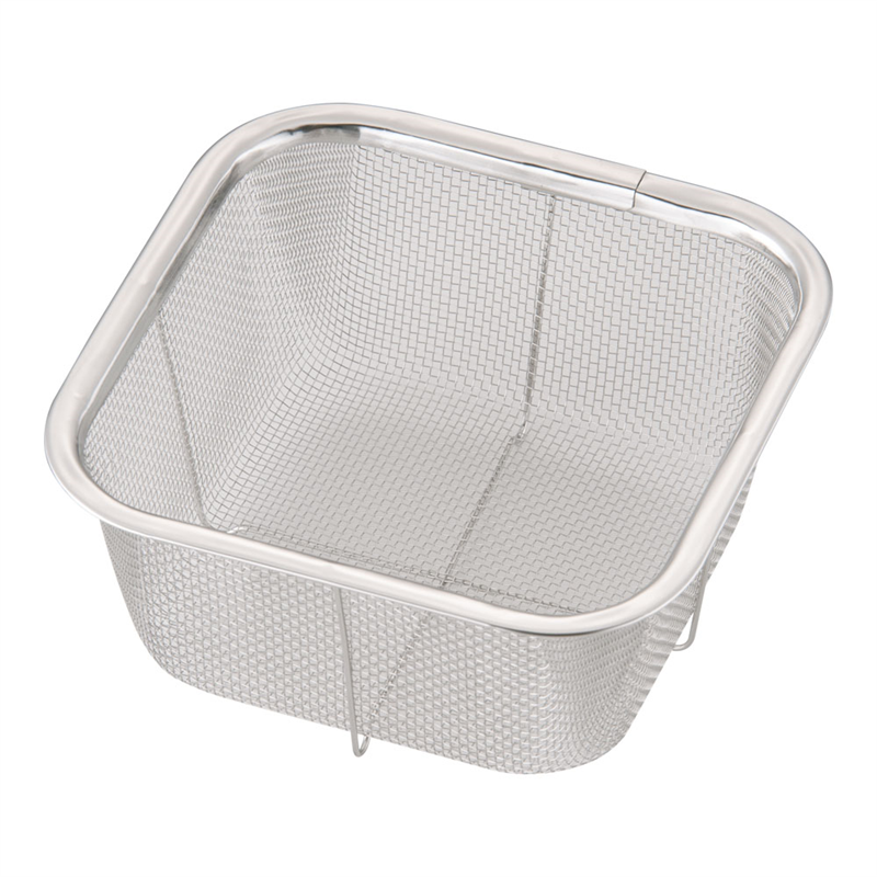 18-8ミニ角ザル 深型 16cm 1個(ご注文単位1個)【直送品】