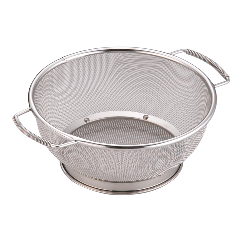 18-8ミネックスざる　B型 （バネ取手付）　21cm 1袋（ご注文単位1袋）【直送品】