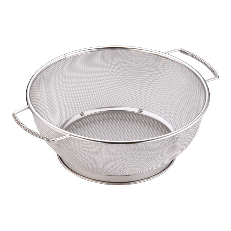 18-8ミネックスざる　B型 （バネ取手付）　27cm 1袋（ご注文単位1袋）【直送品】