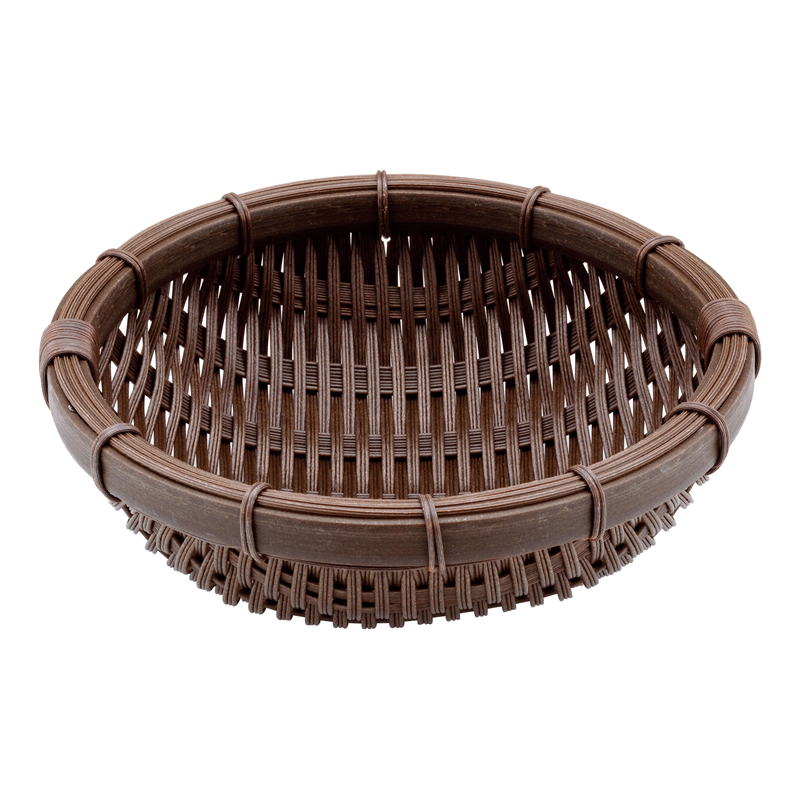 PP　丸型　深ざる　濃茶 15型　RB-150-DB 1個（ご注文単位1個）【直送品】