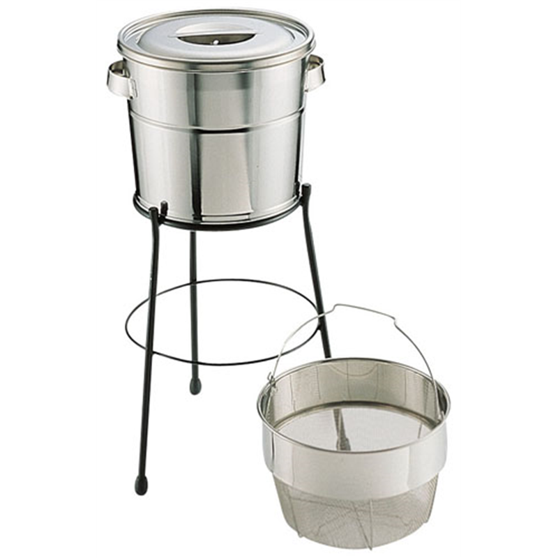 18-8バケットⅢ　スタンド式　13L （丸型洗いカゴ式）細目 1袋（ご注文単位1袋）【直送品】