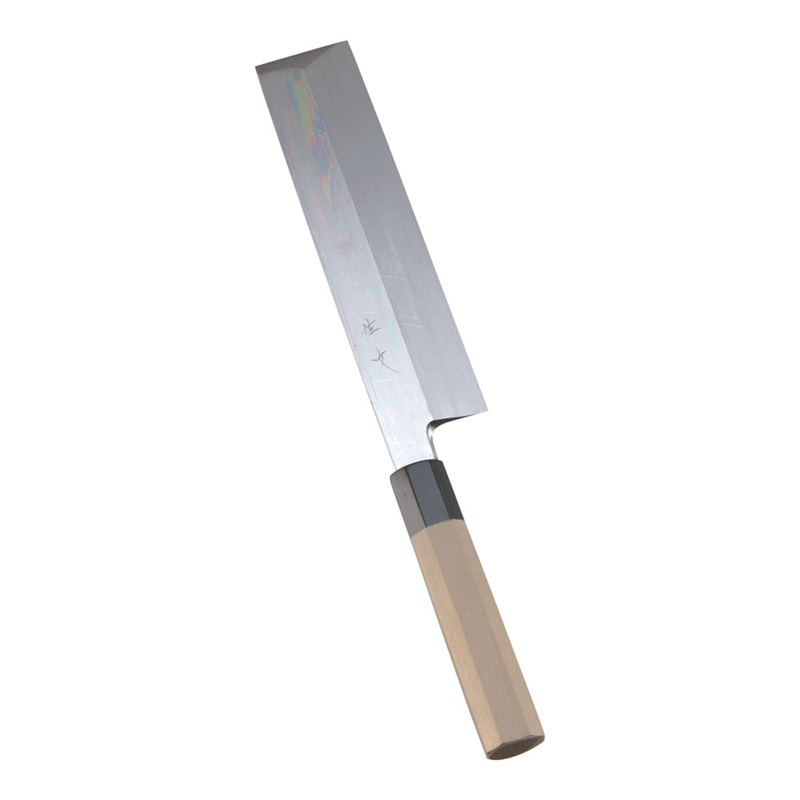 SA佐文 本焼鏡面仕上 薄刃 木製サヤ 24cm 1箱(ご注文単位1箱)【直送品】