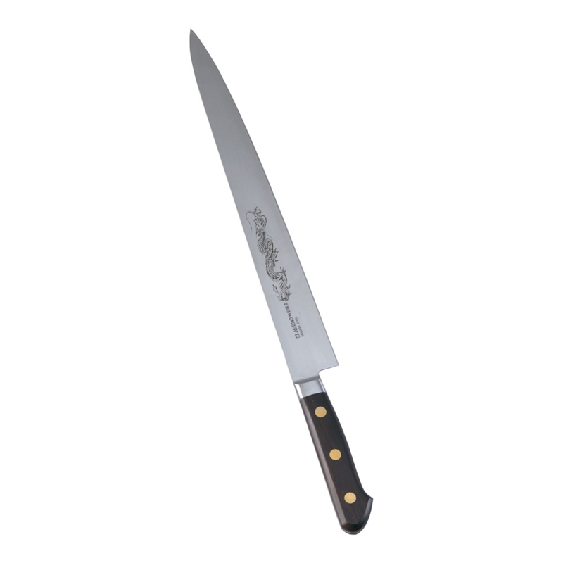 ミソノEUカーボンスチール龍彫刻入　筋引 №124M　33cm 1箱（ご注文単位1箱）【直送品】