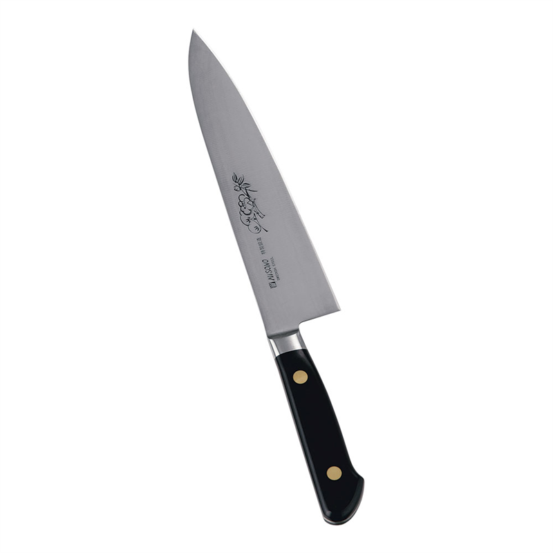 ミソノEUカーボンスチール花彫刻入 牛刀 №118M 19.5cm 1箱(ご注文単位1箱)【直送品】