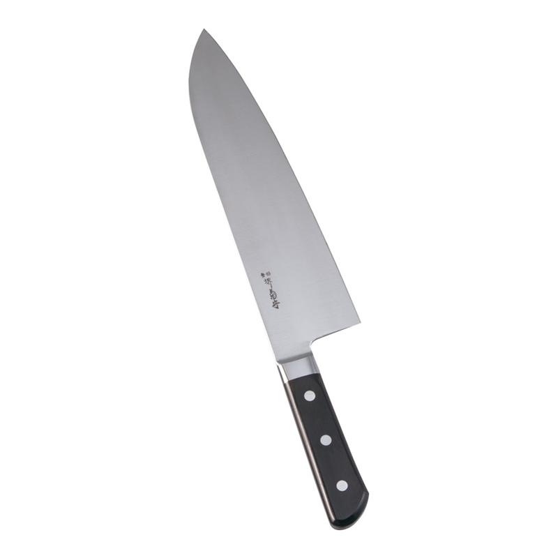 堺菊守日本鋼(口金付)巾広厚口牛刀 27cm 1箱(ご注文単位1箱)【直送品】