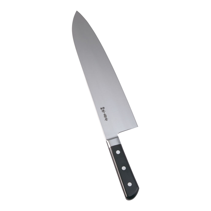 堺菊守日本鋼(口金付)巾広厚口牛刀 30cm 1箱(ご注文単位1箱)【直送品】