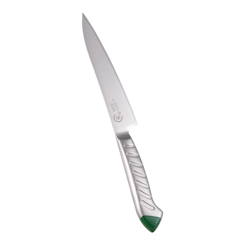 龍治 ステンカラー ペティーナイフ 15cm グリーン 1箱(ご注文単位1箱)【直送品】