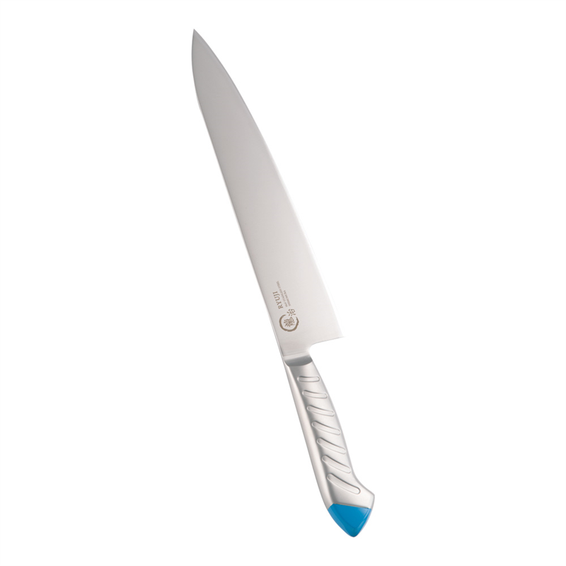 龍治 ステンカラー 牛刀 27cm ブルー 1箱(ご注文単位1箱)【直送品】