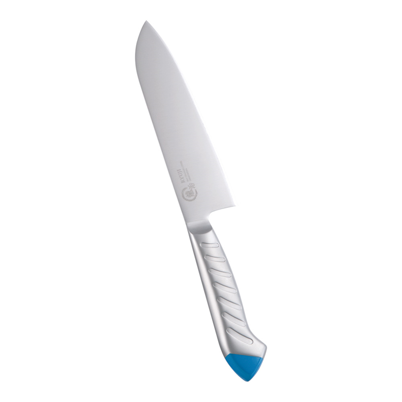 龍治 ステンカラー 三徳 17cm ブルー 1箱(ご注文単位1箱)【直送品】