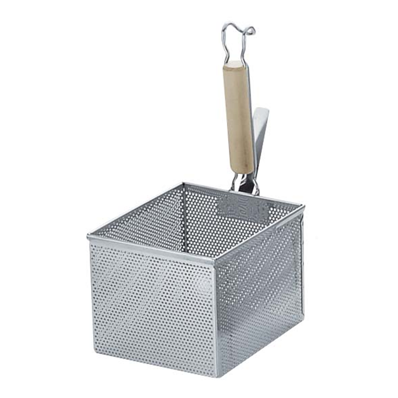 18-8パンチング　木柄角型うどん揚げ  1袋（ご注文単位1袋）【直送品】