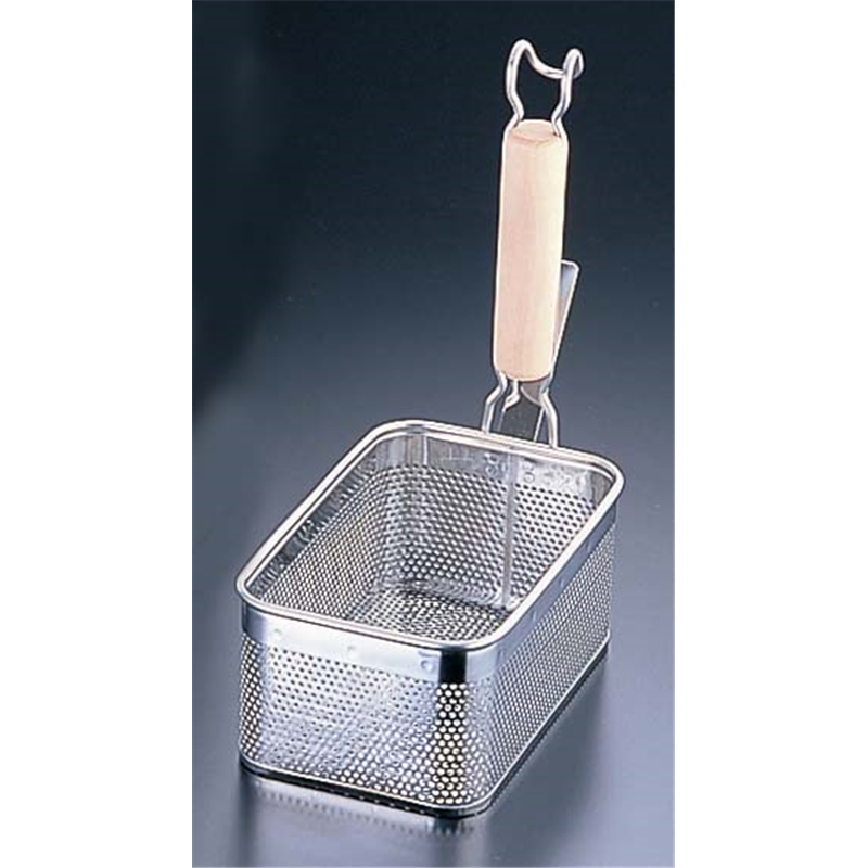 UK18-8木柄パンチング角てぼ　縦型 S 1袋（ご注文単位1袋）【直送品】