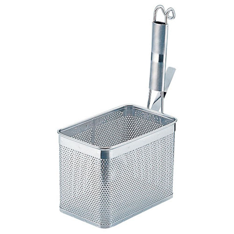 エコクリーン　UKパンチング角てぼ　縦型 L　18-8パイプ柄 1袋（ご注文単位1袋）【直送品】