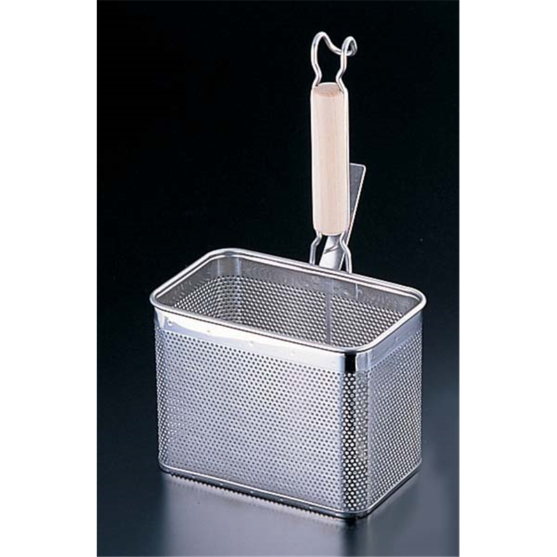 UK18-8木柄パンチング角てぼ　横型 L 1袋（ご注文単位1袋）【直送品】