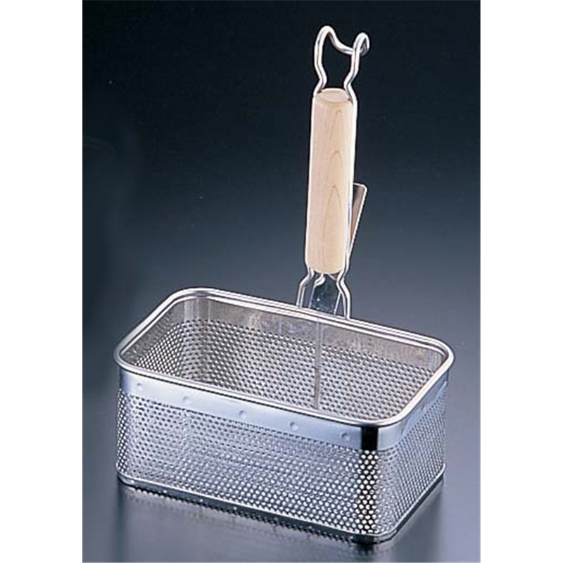 UK18-8木柄パンチング角てぼ　横型 S 1袋（ご注文単位1袋）【直送品】