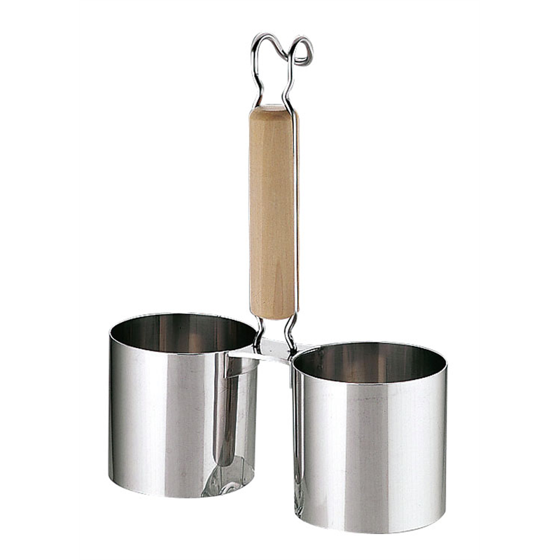 18-8木柄かき揚げリング　2連　穴無  1袋（ご注文単位1袋）【直送品】