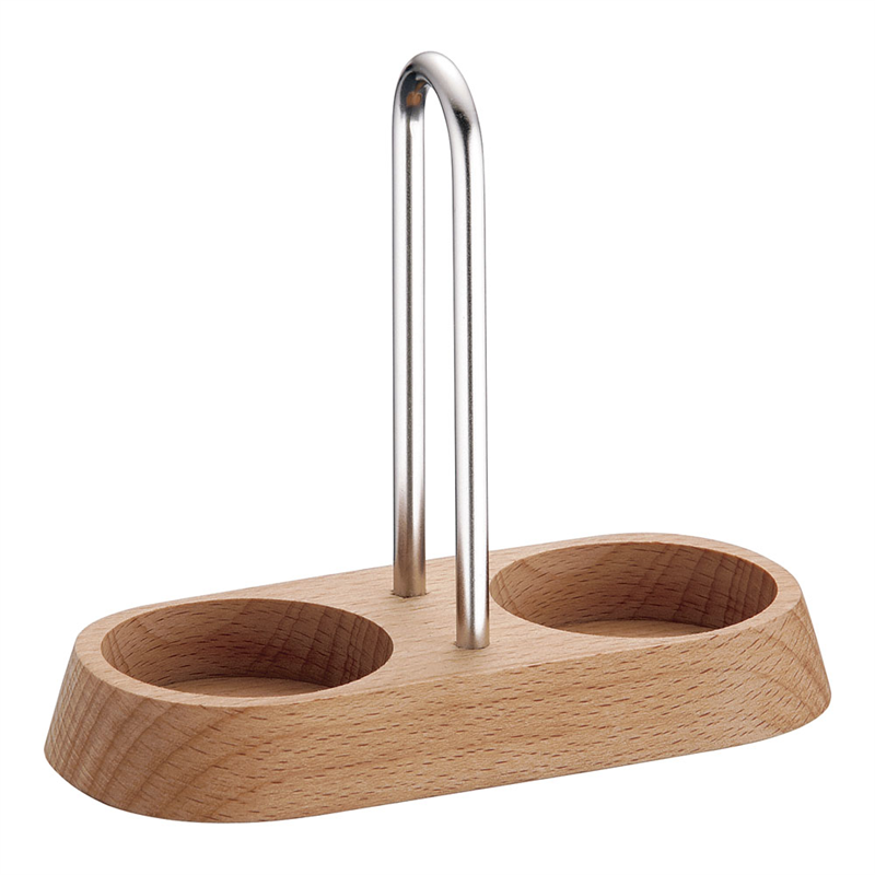 TKG ガラス調味料入用ウッドスタンド アーチ型 1箱(ご注文単位1箱)【直送品】