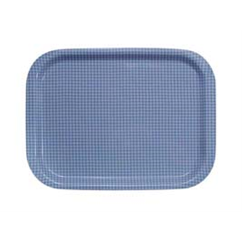 Rトレー取手なし　角（ノンスリップ加工） S　チェックブルー 1袋（ご注文単位1袋）【直送品】