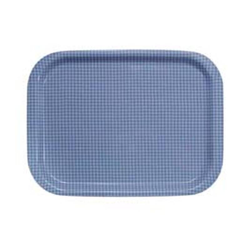 Rトレー取手なし 角(ノンスリップ加工) L チェックブルー 1袋(ご注文単位1袋)【直送品】
