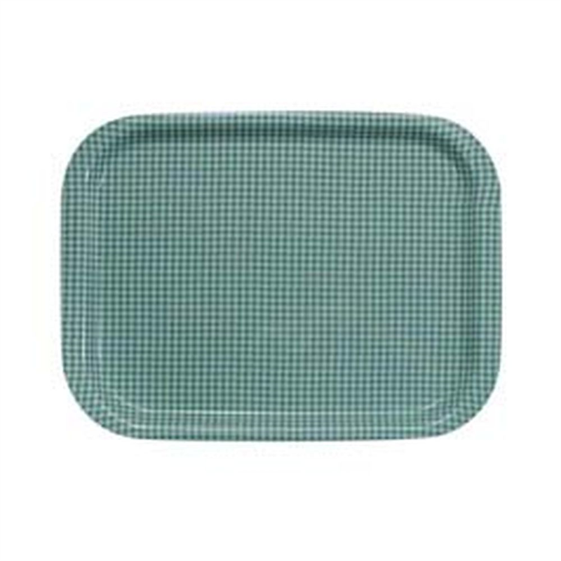 Rトレー取手なし 角(ノンスリップ加工) L チェックグリーン 1袋(ご注文単位1袋)【直送品】