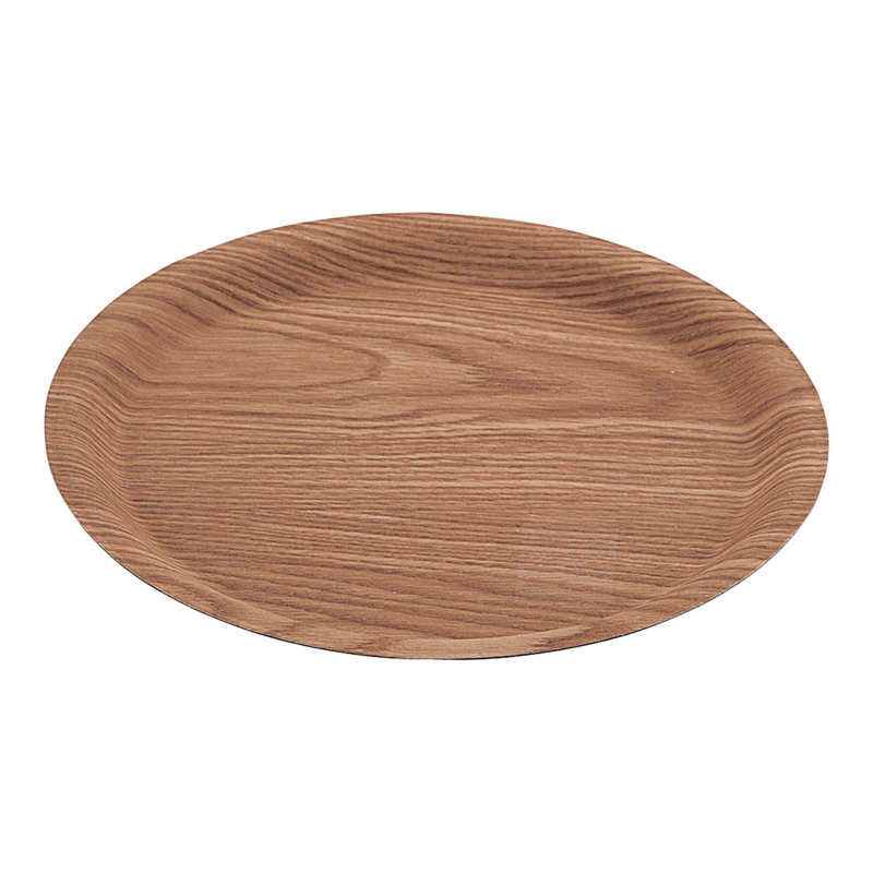 木目樹脂ラウンドトレイ ナチュラル 中 1袋(ご注文単位1袋)【直送品】