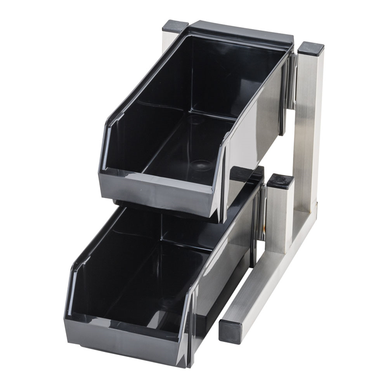 TKG　18-8スマート　オーガナイザー 2段1列（2ヶ入）　ブラック 1個（ご注文単位1個）【直送品】