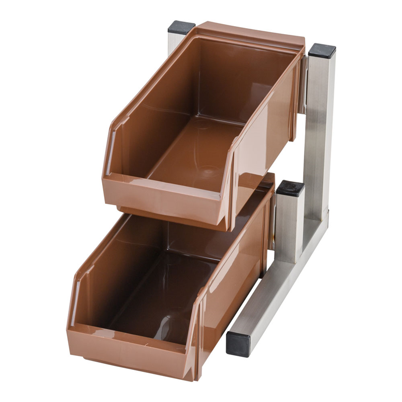 TKG　18-8スマート　オーガナイザー 2段1列（2ヶ入）　ブラウン 1個（ご注文単位1個）【直送品】