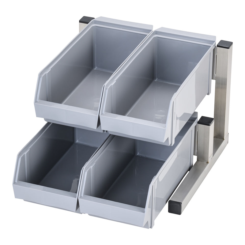 TKG 18-8スマート オーガナイザー 2段2列(4ヶ入) グレー 1個(ご注文単位1個)【直送品】