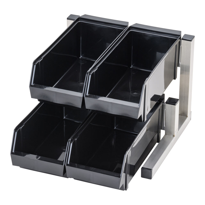 TKG 18-8スマート オーガナイザー 2段2列(4ヶ入) ブラック 1個(ご注文単位1個)【直送品】