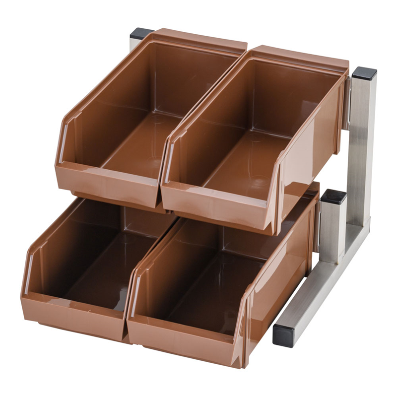 TKG 18-8スマート オーガナイザー 2段2列(4ヶ入) ブラウン 1個(ご注文単位1個)【直送品】