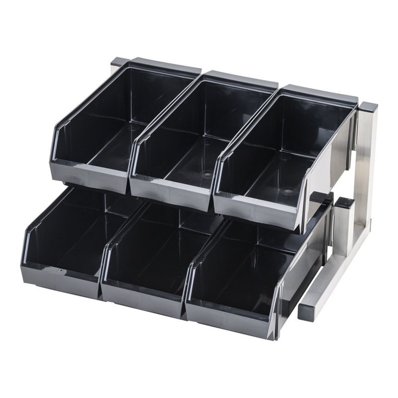 TKG 18-8スマート オーガナイザー 2段3列(6ヶ入) ブラック 1個(ご注文単位1個)【直送品】