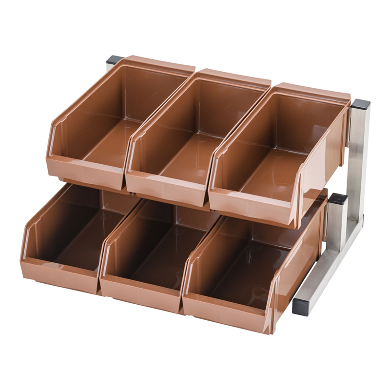 TKG 18-8スマート オーガナイザー 2段3列(6ヶ入) ブラウン 1個(ご注文単位1個)【直送品】