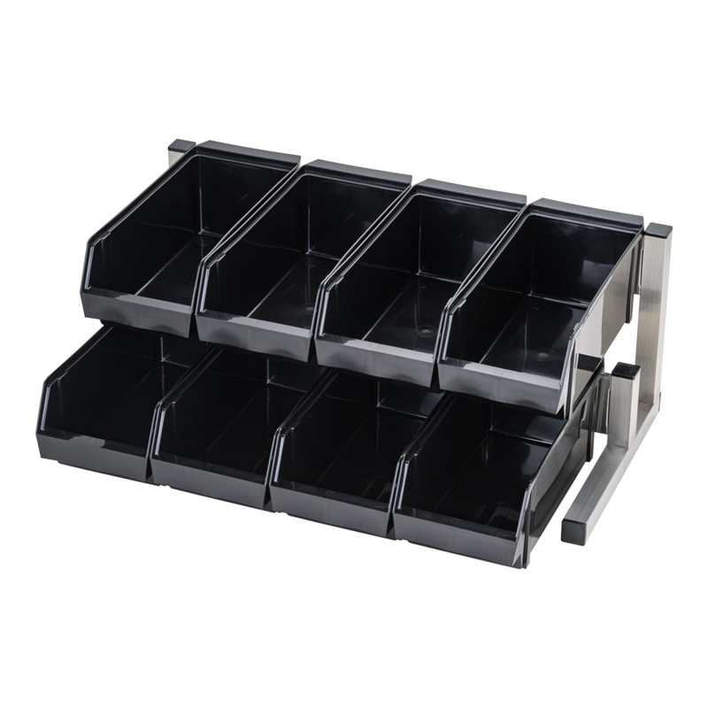 TKG 18-8スマート オーガナイザー 2段4列(8ヶ入) ブラック 1個(ご注文単位1個)【直送品】