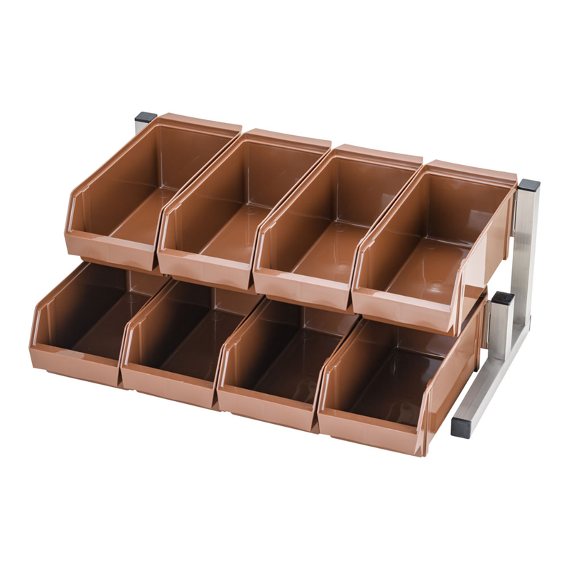 TKG 18-8スマート オーガナイザー 2段4列(8ヶ入) ブラウン 1個(ご注文単位1個)【直送品】