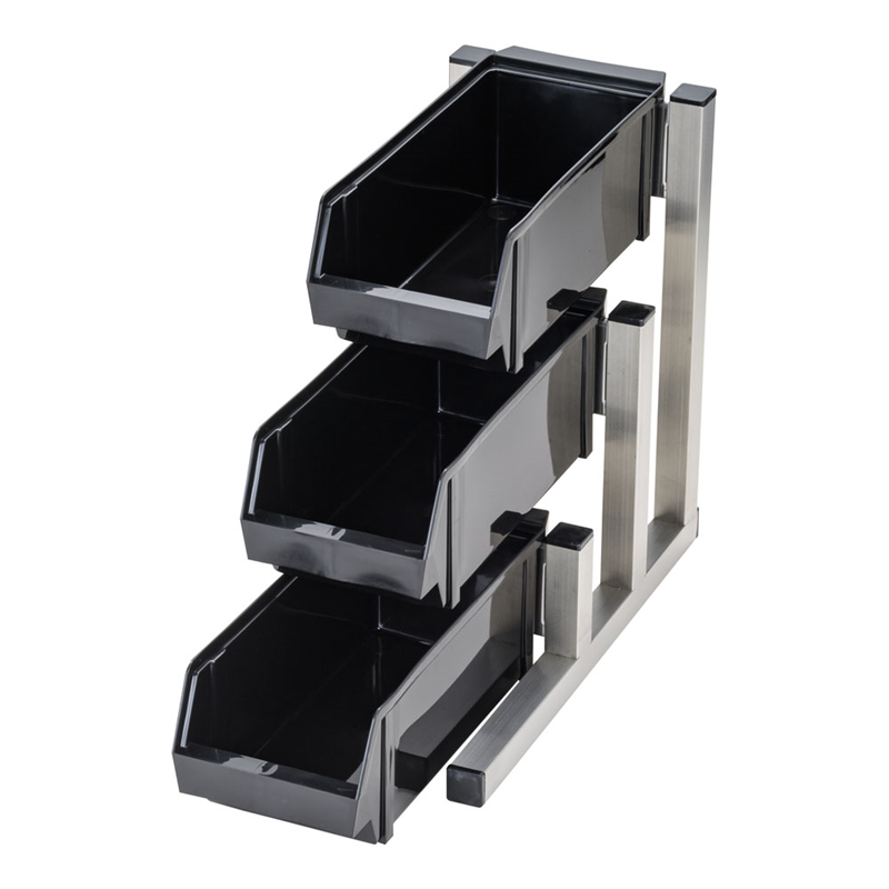 TKG 18-8スマート オーガナイザー 3段1列(3ヶ入) ブラック 1個(ご注文単位1個)【直送品】