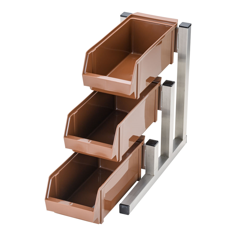 TKG 18-8スマート オーガナイザー 3段1列(3ヶ入) ブラウン 1個(ご注文単位1個)【直送品】