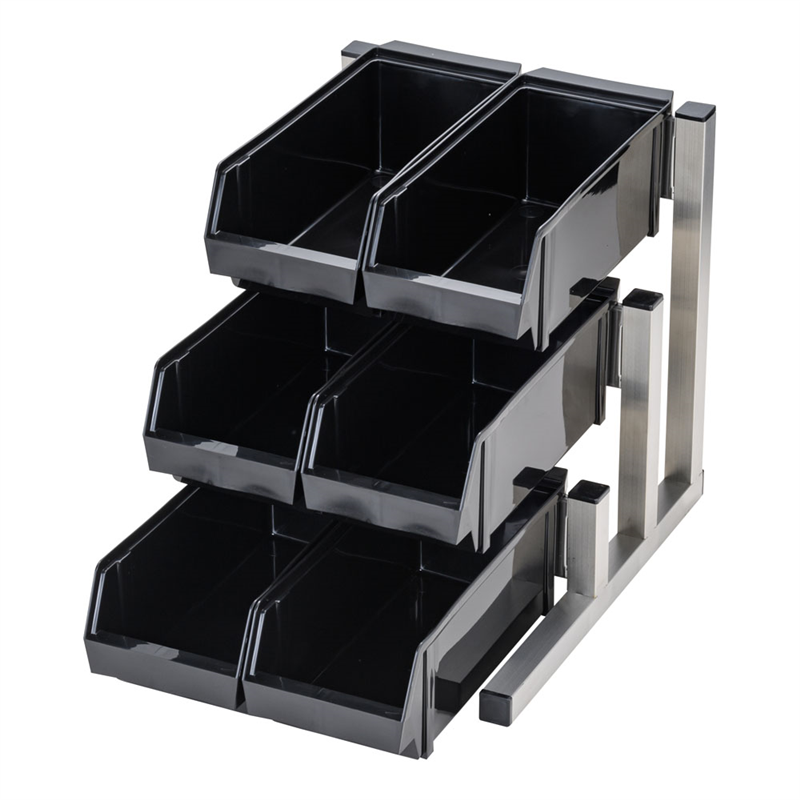 TKG 18-8スマート オーガナイザー 3段2列(6ヶ入) ブラック 1個(ご注文単位1個)【直送品】