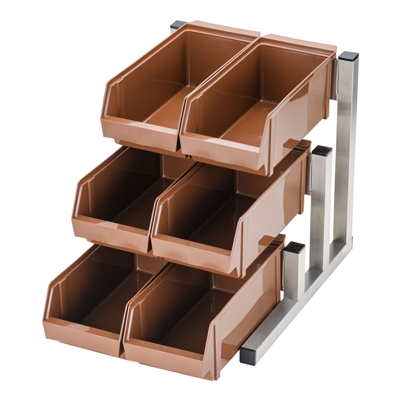 TKG 18-8スマート オーガナイザー 3段2列(6ヶ入) ブラウン 1個(ご注文単位1個)【直送品】