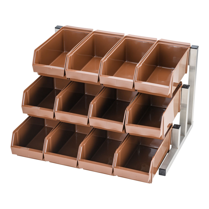 TKG　18-8スマート　オーガナイザー 3段4列（12ヶ入）　ブラウン 1個（ご注文単位1個）【直送品】