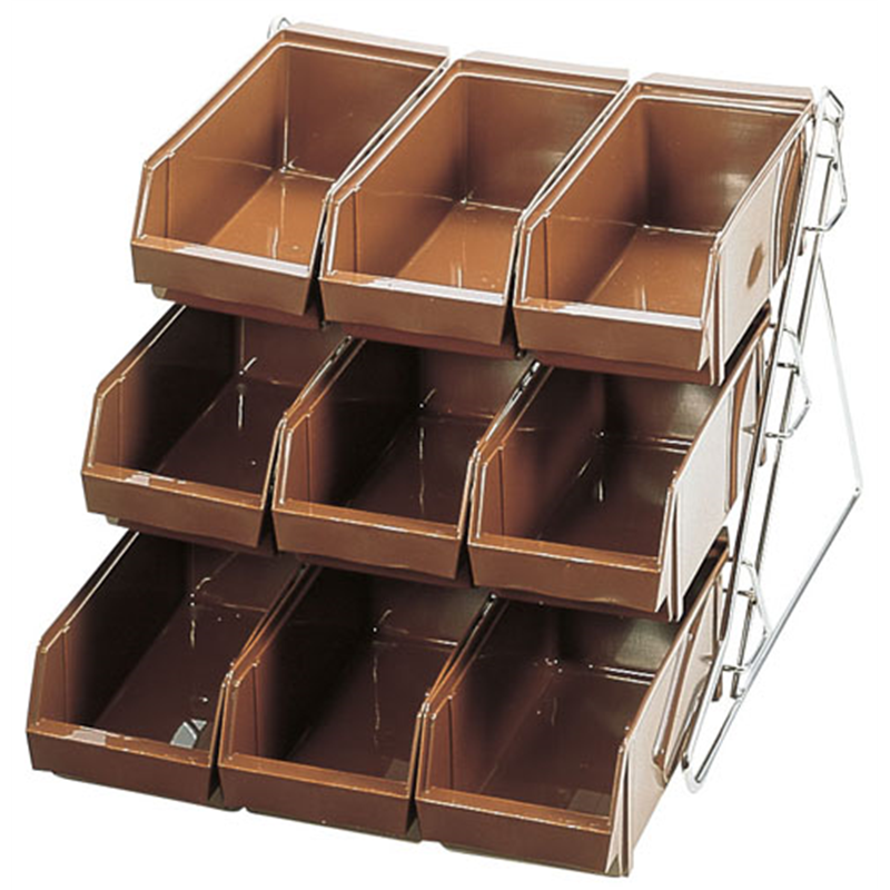 SAスタンダード　オーガナイザー 3段3列（9ヶ入）ブラウン 1箱（ご注文単位1箱）【直送品】