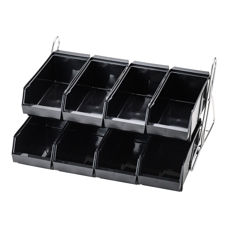 SAスタンダード　オーガナイザー 2段4列（8ヶ入）ブラック 1箱（ご注文単位1箱）【直送品】