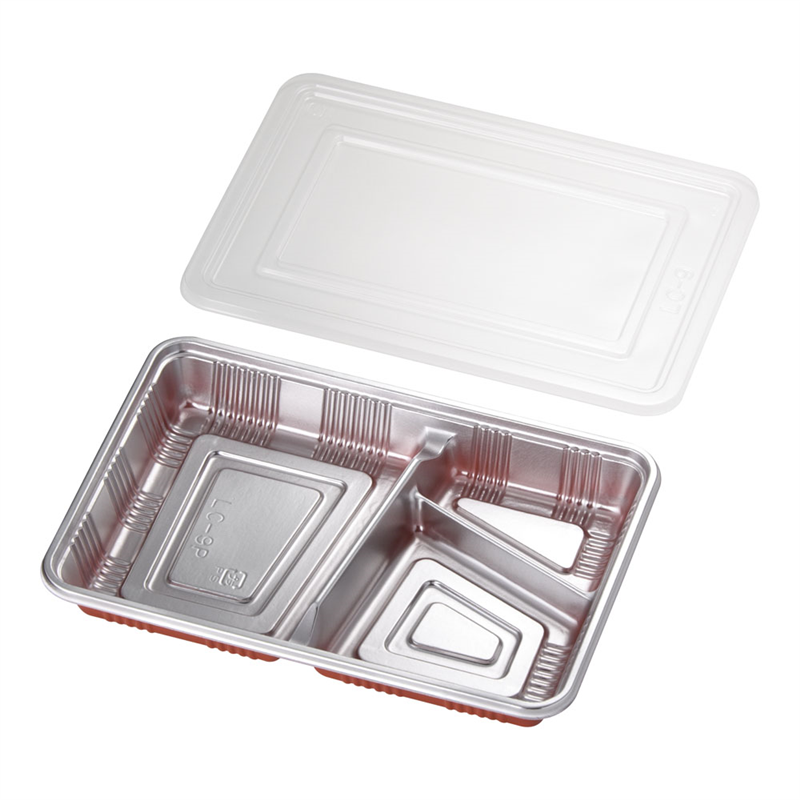 仕切付弁当容器　透明蓋付 LC-9P　（100セット入） 1袋（ご注文単位1袋）【直送品】