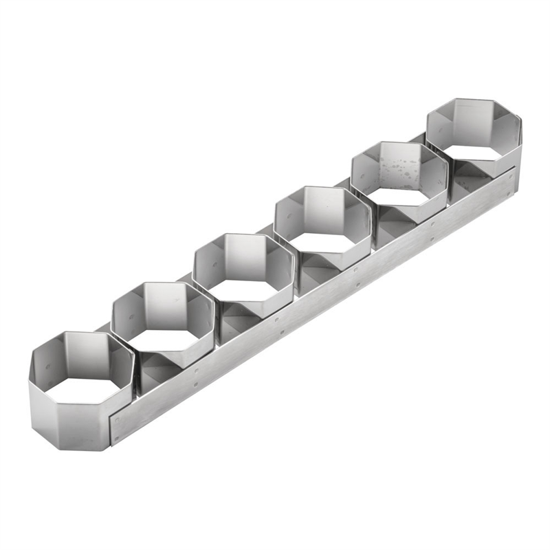 18-10ケーキリング　八角型 6連　3070-99 1個（ご注文単位1個）【直送品】