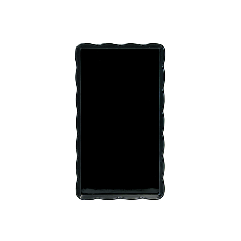 ウェーブメラミンケーキトレー（黒） YO-2035-K 1袋（ご注文単位1袋）【直送品】