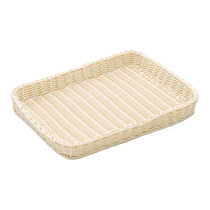 樹脂バスケット　角長　91-004A 40cm浅型　白 1個（ご注文単位1個）【直送品】