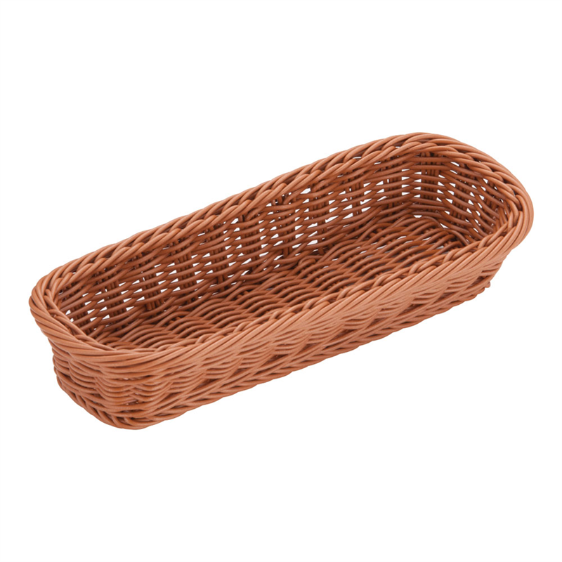 樹脂バスケット 角長 91-001B 27cm 茶 1個(ご注文単位1個)【直送品】