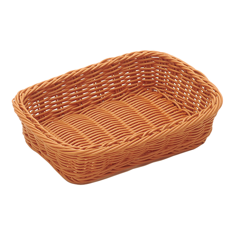 樹脂バスケット 角長 91-006B 20cm 茶 1個(ご注文単位1個)【直送品】