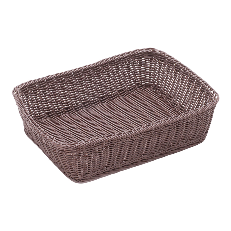 樹脂バスケット 角長 91-003C 40cm深型 こげ茶 1個(ご注文単位1個)【直送品】