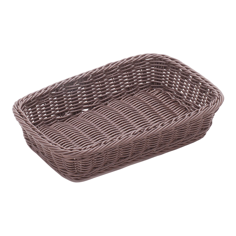 樹脂バスケット　角長　91-005C 30cm　こげ茶 1個（ご注文単位1個）【直送品】