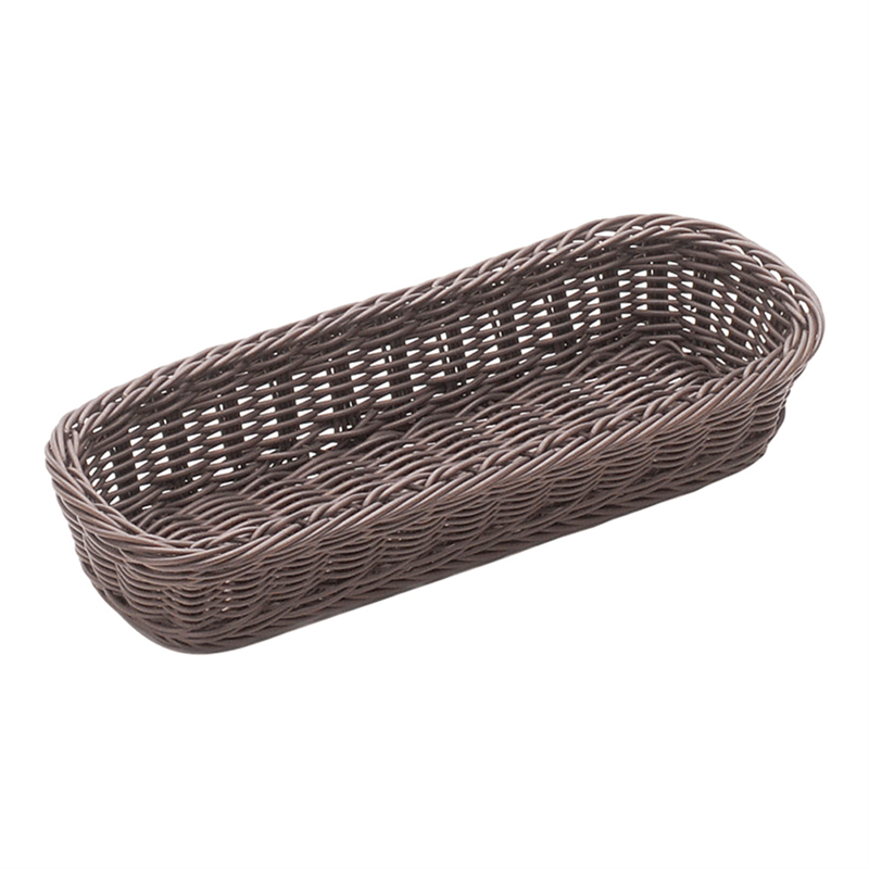 樹脂バスケット　角長　91-001C 27cm　こげ茶 1個（ご注文単位1個）【直送品】