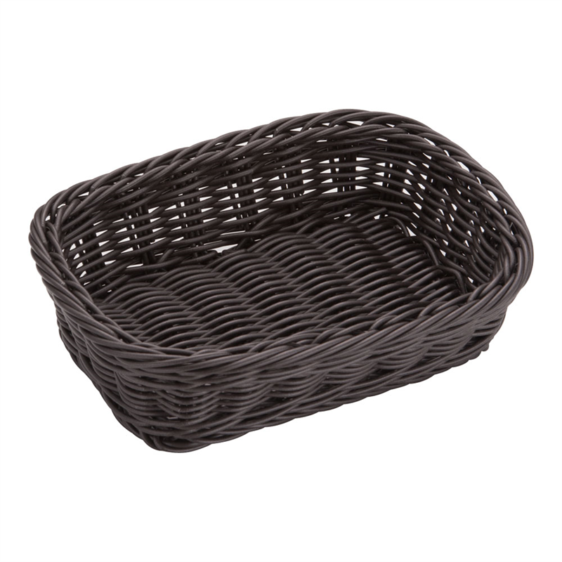 樹脂バスケット　角長　91-006C 20cm　こげ茶 1個（ご注文単位1個）【直送品】